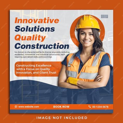 Premium PSD | Construction social media post and web banner design template PSD Construction Social Media Posts, Construction Social Media, Banner Template Design, Web Banner Design, Web Banner, Social Media Posts, Media Post, Banner Design, Social Media Post