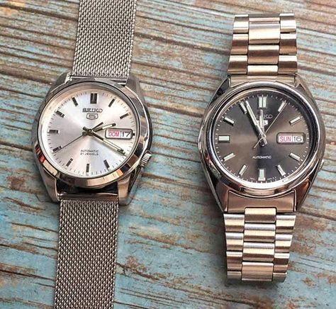 SNK355 vs SNXS79K Retro Watches, Affordable Watches, Seiko 5, Vintage Classics, Seiko Watches, Men's Style, Rolex Watches, Vintage Watches, Time Piece