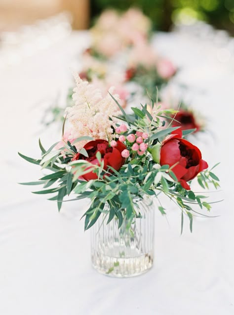 Photography: Sarah Kate   sarahkatephoto.com Floral Design: La Gardenia   fioristalagardenia.it Venue: Hotel Borgo Casabianca   www.casabianca.it/eng/index.html   View more: http://stylemepretty.com/vault/gallery/38400 Red And White Floral Centerpieces, Flowers Photography Peonies, Red Wedding Centerpieces, Peony Centerpiece, Red Centerpieces, Pink Peonies Bouquet, Peonies Centerpiece, Green Photography, Small Centerpieces