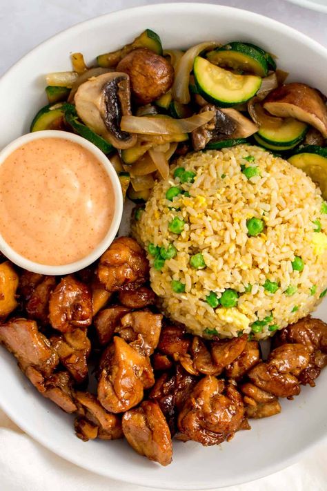 Hibachi Chicken And Vegetables Recipe, Hibachi Recipes, Hibachi Chicken, Chicken And Rice Recipe, Delicious Meal Prep, Plats Healthy, Chicken And Rice, Health Dinner Recipes, Rice Recipe