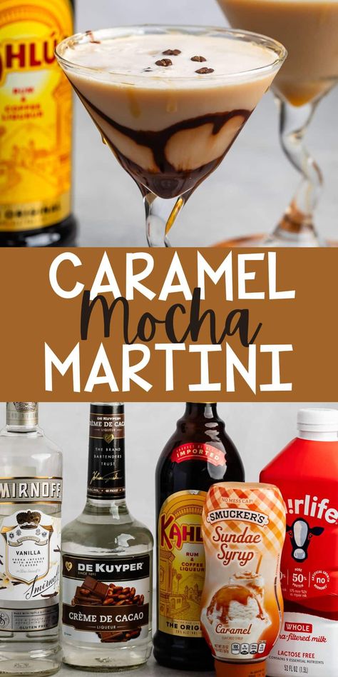 Brown Alcoholic Drinks, Dessert Martinis, Easy Martini, Vanilla Vodka Drinks, Vodka Martini Recipe, Mocha Martini, Cupcakes Images, Martini Recipes Easy, Caramel Martini