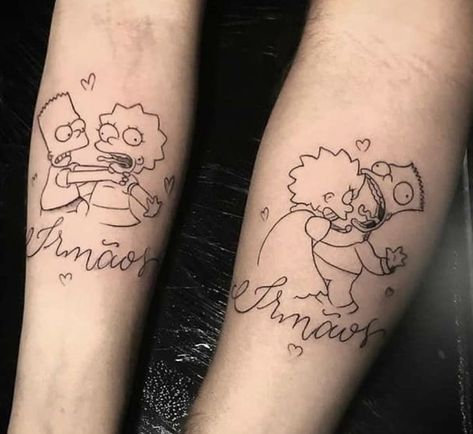 Maggie Tattoo, Character Tattoo Ideas, Bart And Lisa Simpson, Maggie Simpson, Demon Tattoo, Cartoon Character Tattoos, Tattoo Flash Sheet, Simpsons Art, Lilo Et Stitch