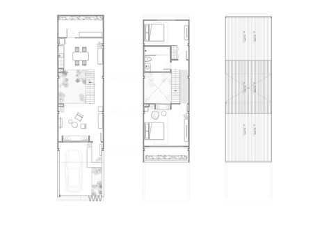 Gallery of Prim House / Studio Locomotive - 20 Loft Apartment Floor Plan, Wide House, Narrow House Plans, Compact House, Apartment Floor Plan, House Floor Design, Narrow House, Tower House, House Studio