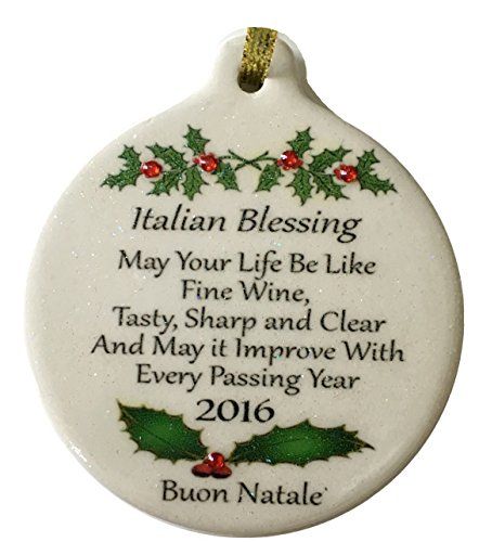 Italian Blessing Like Good Wine 2016 Porcelain Ornament Rhinestone Crystal ** Find out more about the great product at the image link. Italian Blessing, Italian Christmas Traditions, Christmas In Italy, Porcelain Christmas Ornaments, Good Wine, Italian Christmas, Handcrafted Ornaments, Italian Decor, Like Fine Wine