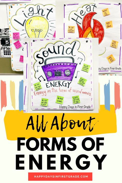 Energy Anchor Chart Grade 1, Energy 3rd Grade Science, Energy Anchor Chart First Grade, Sound Anchor Chart 1st Grade, Light Energy Activities 1st Grade, Matter And Energy 1st Grade, Forms Of Energy Anchor Chart 2nd Grade, Forms Of Energy 3rd Grade, Light Heat And Sound Energy Anchor Chart