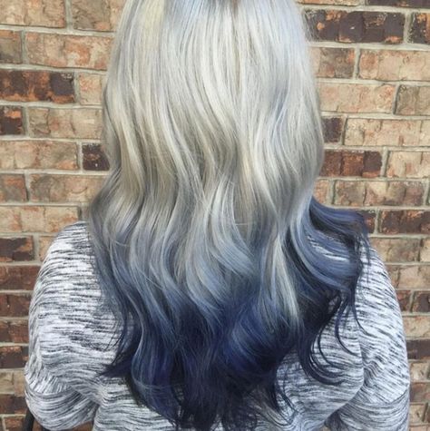 12 Hairstyles That Prove Denim Is the New Silver Hair - Brit + Co Blue Denim Hair, Denim Blue Hair, Baby Blue Hair, Silver Ombre Hair, Best Ombre Hair, Denim Hair, Brown Ombre Hair, Ash Hair Color, Latest Hair Color