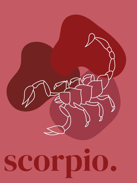 Scorpio Doodle, Scorpio Poster, Canva Creations, Scorpio Symbol, Element Art, Scorpio Star, Scorpio Zodiac Sign, Zodiac Cards, The Scorpio