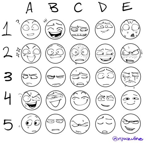 Expression Challenge, Facial Expressions Drawing, Expression Sheet, Drawing Meme, Drawing Face Expressions, Drawing Expressions, 인물 드로잉, Poses References, Face Expressions