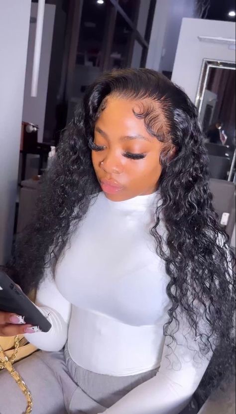 Natural Frontal Wig Install, Short Deep Wave Wig, Pretty Wig, Wig Installs, Sleek Braided Ponytail, Future Hairstyles, 2024 Hairstyles, Frontal Wig Hairstyles, Birthday Hairstyles