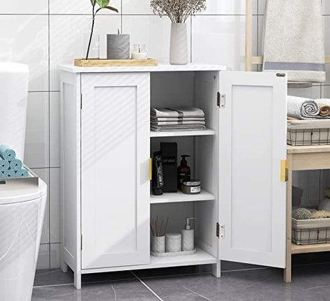 Amazon.com: TaoHFE White Bathroom Storage Cabinet,Bathroom Cabinets Freestanding with 2 Doors,Towel Cabinet for Bathroom Floor Cabinet,Restroom Cabinet,Small Storage Cabinet for Office,Restaurant,Living Room : Home & Kitchen Restroom Cabinets, Small Bathroom Cabinet, White Bathroom Storage Cabinet, Towel Cabinet, Bathroom Cabinet Storage, Small Bathroom Cabinets, Small Bathroom Storage Cabinet, White Bathroom Storage, Bathroom Floor Storage Cabinet