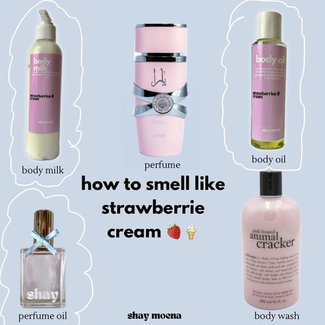 🍦🍓 do you like strawberries? 👀 Our strawberries & cream body milk + body oils are the perfect everyday sweet scent. She smells like sweet creamy strawberries 🍓 just enough sweetness to get you noticed. Grab yours now at shopshaymoena.com in our bio enjoy 30% off babe you deserve it. ☁️ How To Smell Like Strawberry Milk, Strawberry Scented Products, How To Smell Like Strawberry Shortcake, How To Smell Like Strawberries, Strawberry Hygiene Products, Smell Like Strawberries, Strawberry Milk Perfume, Smell Like, Strawberry Body Care