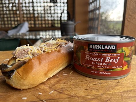 We tried out the Kirkland Signature Canned Roast Beef at Costco the other day and were pleasantly surprised at the quality of the product. I bought the roast Costco Canned Roast Beef Recipes, Roast Beef In A Can Recipes, Canned Roast Beef Recipes Dinners, Recipes For Canned Roast Beef, Canned Roast Beef Recipes Meals, Canned Beef Recipes Simple, Recipes With Canned Roast Beef, Can Roast Beef Recipes, Recipes With Canned Beef