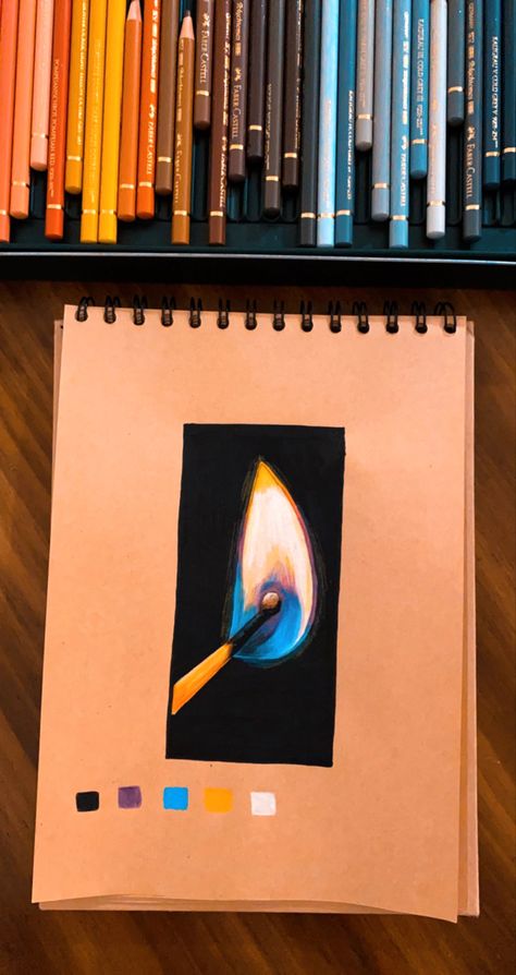 Fire Drawing Colored Pencil, Pencil Colour Realistic Drawing, Easy Coloured Pencil Drawings, Pencil Colour Drawing Ideas Creative, Colorful Pencil Drawings, What To Draw With Colored Pencils, Crayon Colour Drawing, Coloured Pencil Drawings Easy, Color Pencil Ideas