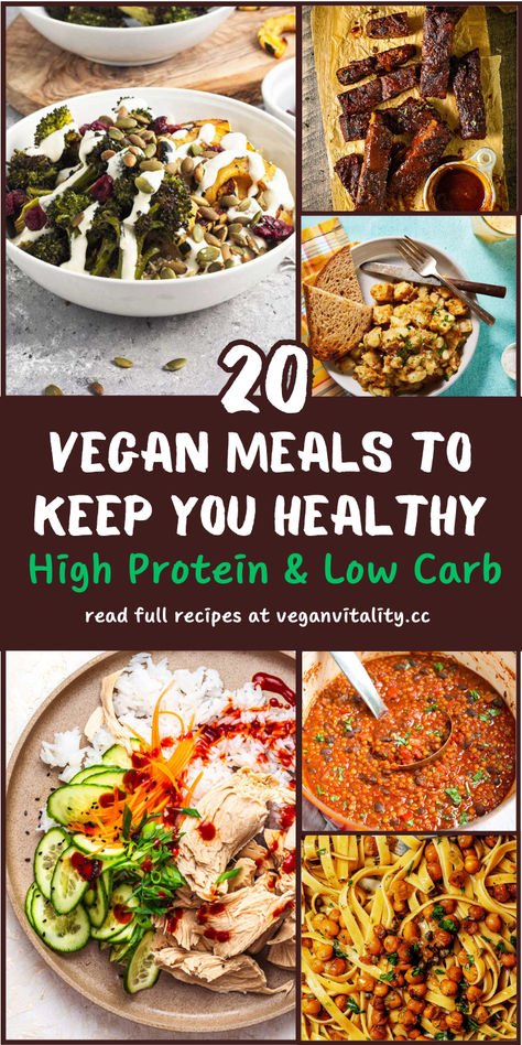 Explore 20 high protein, low carb vegan meal options to keep you feeling full and energized. Whether you’re on a calorie wise meals plan or looking for low carb calorie deficit meals, these healthy recipes are sure to impress. Protein No Meat Meals, Low Carb Veggie Meal Prep, Low Carb Plant Based Meals, Carb Free Meals Vegetarian, Low Gi Vegan Recipes, Low Carb High Protein Vegan Meals, Protein Rich Vegetables, High Protein Vegetarian Food, Vegetarian Recipes No Carb