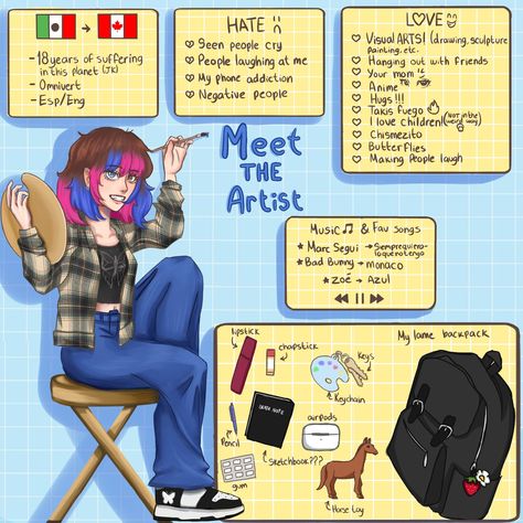 FINALLY!!! After a year of procrastinating I finally finished this drawing of Meet The Artist, using my own OC character. Also, I will be posting more often c: #meettheartist #meettheartist2024 #digitaldrawing #ocdrawing #occharacter Oc Character, Negative People, Sketchbook Ideas, People Laughing, Meet The Artist, The Artist, Hanging Out, A Year, Art Style