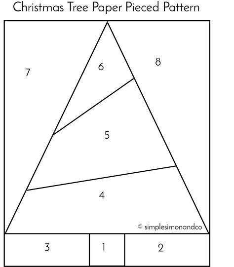 Christmas Tree Paper Pattern - Simple Simon and Company Christmas Tree Quilt Block Patterns, Foundation Paper Piecing Templates, Foundation Paper Piecing Tutorial, Christmas Tree Quilt Block, Christmas Tree Paper, Tree Quilt Block, Paper Piecing Tutorial, Christmas Tree Quilt, Christmas Tree Template