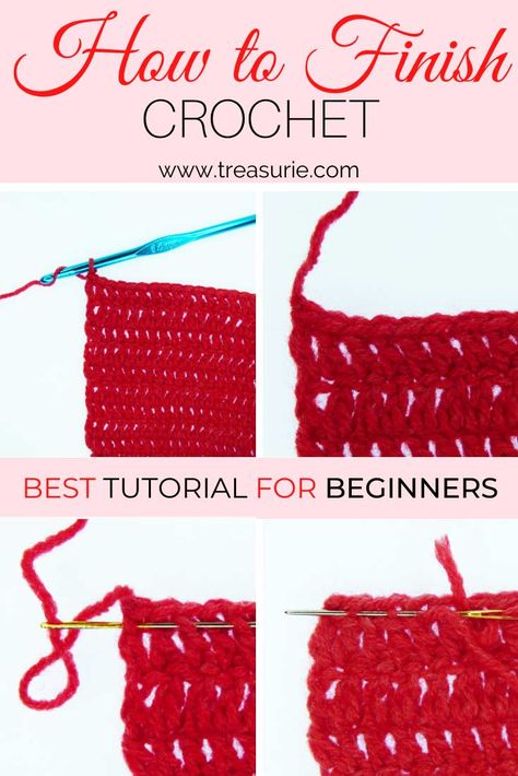 How to Finish Off Crochet How To Tie Off Yarn In Crochet, Finish A Crochet Project, Tying Off Crochet, Crochet Finishing Stitches, Finishing Off Crochet Ends, How To Finish Off A Crochet Blanket, Crocheting With Thick Yarn, How To Attach Two Crochet Pieces, How To Close Off A Crochet Project