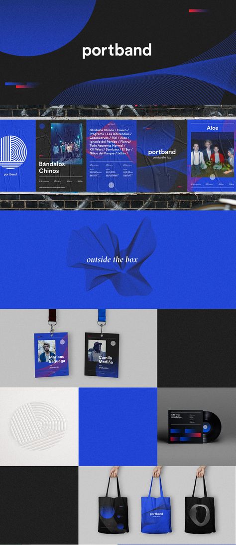 Portband | Brand Identity & Website Design on Behance Bank Brand Identity Design, Conference Visual Identity, Tech Visual Identity, Dark Blue Branding Design, Corporate Branding Identity, Branding Design 2023, Visual Identity Branding, Behance Brand Identity, Black And Blue Branding