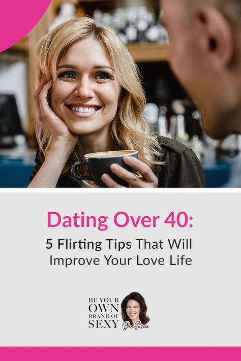 Over 40 and ready to do some flirting? Here are some tips. https://beyourownbrandofsexy.com/dating-over-40-5-flirting-tips-that-will-improve-your-love-life/ #date #dating #datingsecrets #successfuldating #datingsucceess #flirting #flirtingtips #flirtingover40 Dating Over 40 Tips, Dating At 40, Dating In Your 40s Tips, Dating After 40, How To Be Romantic, Dating Over 40, Flirting Tips, How To Flirt, Flirting With Men