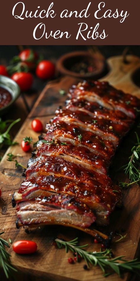 Prepare quick and easy baby back ribs in the oven. Perfectly seasoned and glazed with BBQ sauce and honey! Best Bbq Sauce For Ribs, Oven Ribs Easy, Asian Baby Back Ribs In Oven, Baby Ribs Recipe Ovens, Braised Beef Ribs In The Oven, How To Cook Baby Back Ribs In The Oven, Easy Ribs Recipe, Pork Back Ribs Recipe, Baby Back Pork Ribs In Oven