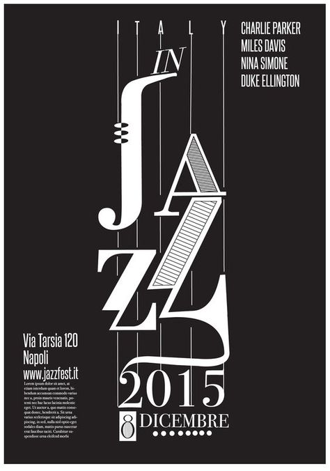 Jazz Festival Poster Typography, Jazz Logo Design Ideas, Jazz Typography Poster, Typography Music Poster, Jazz Logo Design, Music Fest Poster, Jazz Typography, Jazz Poster Design, Jazz Design