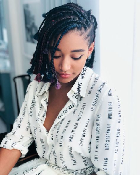 Style Your Box Braids, Bob With Shaved Side, Bob Box Braids Styles, Box Braid Hairstyles, Shaved Side, Braids With Shaved Sides, Bob Braids Hairstyles, Hairstyles Bob, Curly Hair Braids