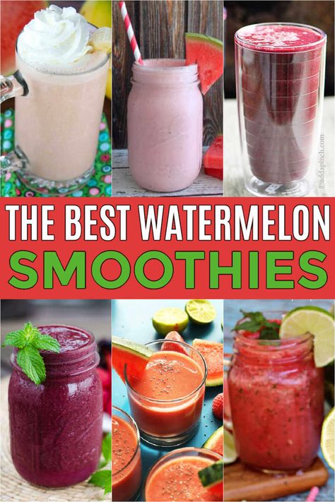 Smoothie Recipes With Watermelon, Smoothie With Watermelon, Watermelon Rind Smoothie, Watermelon Kiwi Smoothie, Recipes With Melon, Watermelon Protein Smoothie, Watermelon Smoothie Recipe Easy, Watermelon Breakfast Ideas, Smoothie Recipes Watermelon