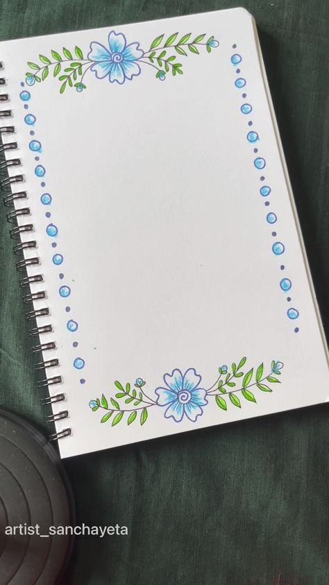 Art is Blue 🩵💙 #borderdesign #design #trending #pageborder #explorepage #exploremore #trendingreels | Instagram Cute Designs For Note Books, Best Borders For Project, How To Decorate A Page Border, Page Borders For Project, Index Border Designs For Projects, Border Project Design, Flower Border Designs For Projects, Paper Designs For Projects Border, Thank You Page Design