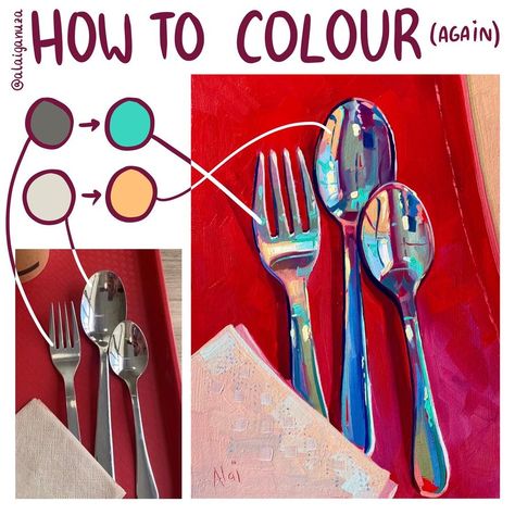 Color Theory Painting, Color Theory Art, Desain Buklet, Coloring Tips, Art Pastel, Digital Painting Tutorials, Poses References, Color Studies, Art Tutorials Drawing