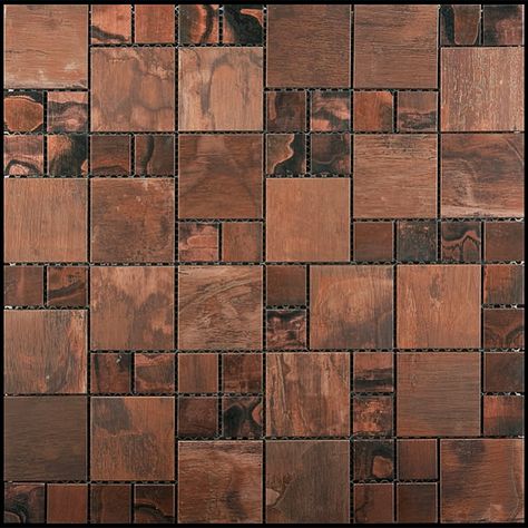 Copper Mosaic Tile - Nova Futura Patina Copper Mixed Size - Metal Mosaic Copper Wall Tiles Kitchen, Copper Backsplash Kitchen Dark Cabinets, Copper Subway Tile, Copper Wall Tiles, Copper Kitchen Backsplash Lowe's, Copper Mosaic Tile, Metallic Wall Tiles, Copper Tile Backsplash, Bronze Tiles