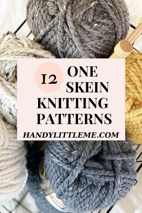 One Skein Chunky Yarn Patterns, One Ball Knitting Patterns Free, One Skein Projects Knitting, Knitting One Skein Projects, Merino Wool Knitting Pattern, One Ball Knitting Projects, Easy Knitted Projects, Size 4 Yarn Knitting Patterns, Knit Along Projects