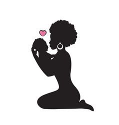 Motherhood Tattoos Black Women, Black Mother And Daughter Drawing, Afro Hair Drawing, Doula Art, Motherhood Tattoos, Black Baby Art, Baby Vector, Mather Day, Mom Tattoo Designs