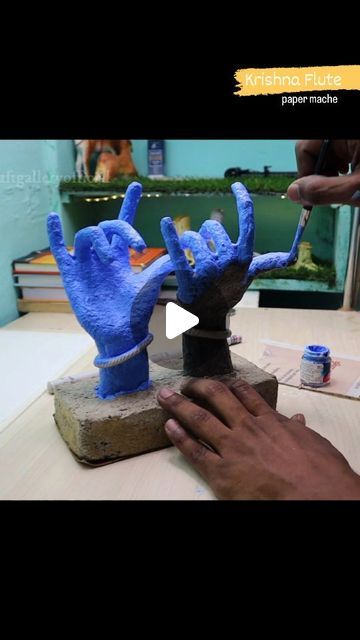 Sonu Kumar on Instagram: "जय श्री कृष्ण 🙏❣️
.
Paper mache Krishna's hand Sculpture 
full Video tutorial: link in Bio
.
.
.
.
#krishan #janmashtami #art #craft #explore #creator #thecraftgalleryofficial" Janmashtami Art, श्री कृष्ण, Hand Sculpture, Paper Mache, Art Craft, Video Tutorial, Krishna, Link In Bio, The Creator