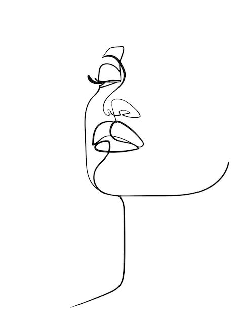 Female Face Outline Drawing, Creative Digital Art, Face Outline, Face Line Drawing, Female Face Drawing, Single Line Drawing, Print Design Art, Face Lines, One Line Drawing