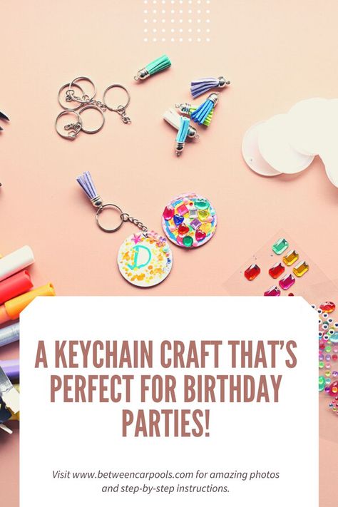 Looking for a little activity to do with a crowd that’ll engage girls (and even some boys) of all ages? This keychain craft is perfect. #craft #activity #kids #rainyday #birthdayparty Keychain Craft, Craft Activity, Ring Crafts, Diy Keychain, Fun Activities For Kids, Activities To Do, 7th Birthday, Diy For Kids, Fun Activities