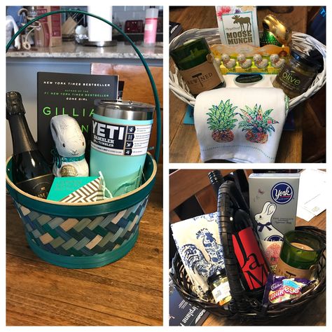 Adult Easter Baskets 🐇 Wine YETI Rewined Candles Chocolate Adult Easter Basket For Him, Yeti Gift Basket Ideas, Husband Easter Basket Ideas, Yeti Gift Basket, Easter Basket For Adults, Adult Easter Basket Ideas, Husband Easter Basket, Easter Basket Ideas For Adults, Mens Easter Basket