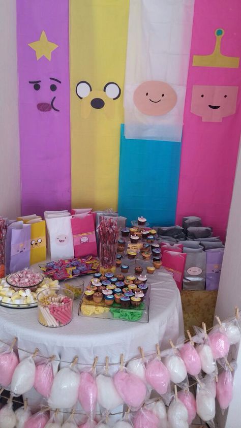 Adventure Time Drinking Game, Adventure Time Birthday Decorations, Adventure Time Decorations Party, Cartoon Network Party Decorations, Adventure Time Birthday Party Theme, Cartoon Network Birthday Party, Adventure Time Baby Shower Ideas, Adventure Time Decorations, Adventure Time Birthday Party Ideas