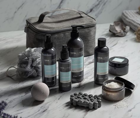 10 Deluxe Bath Essentials for Men in ONE Travel Toiletry Bag – Enjoy an entire 10-piece men self-care kit, compactly nestled in a stylish bath spa set bag – effortlessly tuckable in a suitcase, weekend holdall duffle bag, or gym bag. Unleash the power of sheer skin hydration. With our signature paraben-free men’s toiletries gift set, you’ll feel invigoratingly clean, cool & moisturized anytime, anywhere. #amazonaffiliatelink Luxury Home Spa, Gift Basket For Men, Cedarwood Soap, Mens Bathroom, Hydrating Body Lotion, Baskets For Men, Gift Baskets For Men, Spa Gift Basket, Spa Set