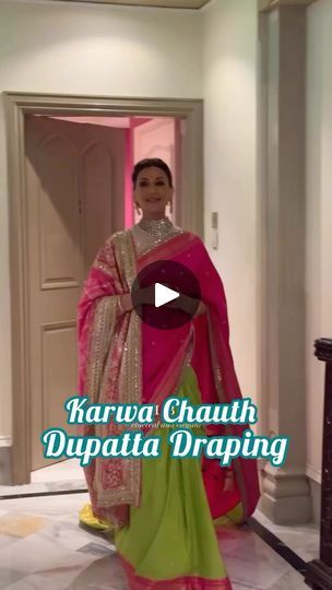 518K views · 6.4K reactions | Dupatta style for karwa chauth part 2 

Style your special day with  this Idea Saree + dupatta = answer karwa chauth pics

#karwachauth #dupatta #dupattastyle #dupattadraping #draping 

[ karwa chauth , dupatta style , draping , chand.  Karwa chauth fast ] | Charu Sharma Dupatta Draping Styles On Suit, Karwa Chauth Pics, Mere Mehboob, Dupatta Draping Styles, Dupatta Draping, Saree Styling, Dupatta Style, Saree Draping Styles, Karwa Chauth