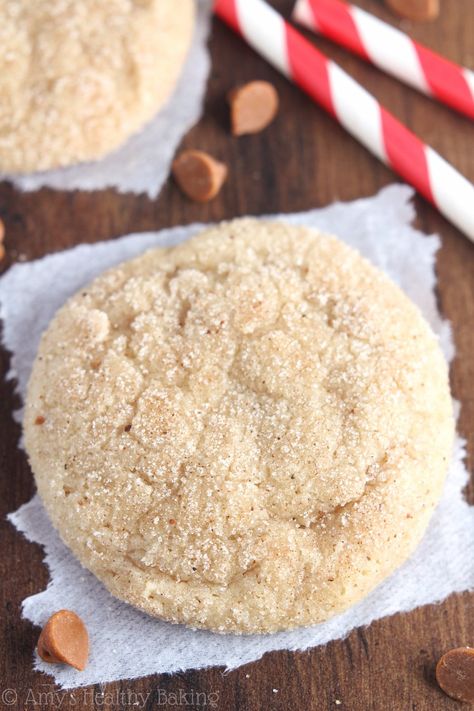 Eggnog Snickerdoodles {Recipe Video!} | Amy's Healthy Baking Eggnog Snickerdoodles, Eggnog Cookie, Best Eggnog Recipe, Snicker Doodles, Snickerdoodles Recipe, Christmas Cookie Exchange Recipes, Baking Healthy, Eggnog Cookies, Cookie Exchange Recipes