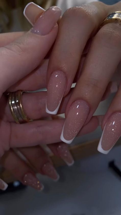 Fancy Nails Designs, Nagel Tips, Classy Acrylic Nails, Classic Nails, Nagel Inspo, Sparkly Nails, Pink Acrylic Nails, Elegant Nails, Minimalist Nails