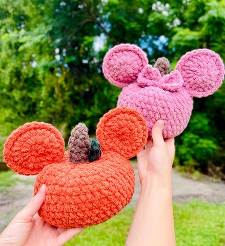 Mouse Pumpkins! – yarnybox Mickey Mouse Pumpkin Crochet, Crochet Minnie Mouse Pumpkin, Crochet Mickey Mouse Pumpkin, Crochet Mickey Mouse Pumpkin Pattern Free, Crochet Mickey Mouse Pumpkin Pattern, Low Sew Crochet Patterns, Crochet Mickey Pumpkin, Crochet Disney Patterns Free, Easy Disney Crochet Patterns Free