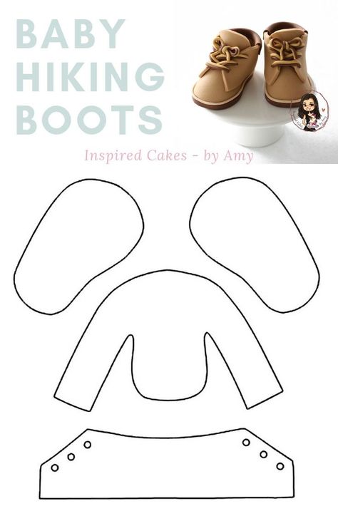 Perlengkapan Bayi Diy, Baby Shoes Diy Pattern, Baby Hiking, Kat Haken, Shoe Template, Doll Shoe Patterns, Baby Shoes Diy, Fondant Baby, Baby Shoes Pattern