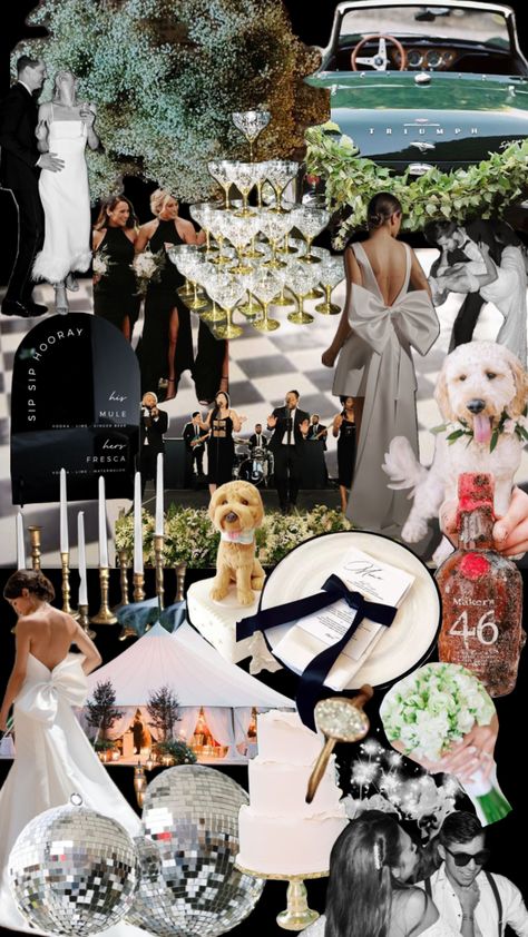 #classicwedding #blackandwhitewedding #vintagewedding #dreamwedding Nancy Meyer Wedding Aesthetic, Nye Wedding Aesthetic, Wedding 2025 Colors, Nancy Meyers Wedding Aesthetic, 90s Wedding Aesthetic, Wedding Mood Board Ideas, Presley Wedding, Wedding Vision Board, Jazz Wedding