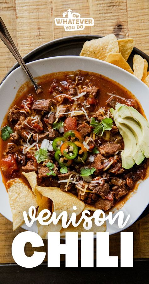 Venison Chilli, Deer Chili Recipe, Different Chili Recipe, Antelope Recipes, Venison Chili Recipe, Steak Chili, Venison Chili, Venison Meat, Venison Roast