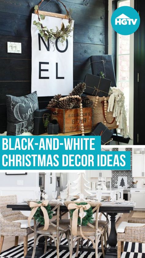 Black And White Christmas Porch Decor, Black And White Christmas Bedroom, White Christmas Porch Decor, White Christmas Bedroom Decor, Christmas Glam, Christmas Color Palette, Black And White Christmas, Christmas Decorating Ideas, Christmas Porch Decor