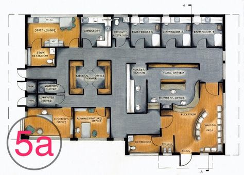 Emergency Room Floor Plan, Emergency Room Design, Clinic Floor Plan, Animal Infographic, Urgent Care Clinic, Plan Floor, Nurses Station, Separating Rooms, Building Section