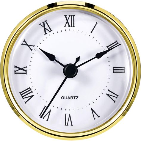 Hicarer Round Clock Insert 3-1/8 Inch (80 mm) Quartz Movement Roman Numeral Gold Trim (Gold Trim) *** To view further for this item, visit the image link. (This is an affiliate link) Clock Craft, Roman Numeral Clock, Clocks Back, Classic Clocks, Diy Clock Wall, Oversized Wall Clock, Old Clocks, Clock Movements, Round Clock