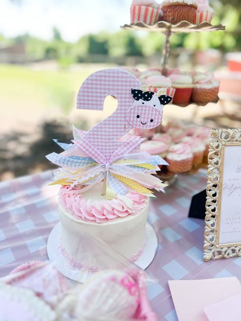 Pink Farm Second Birthday Party 2nd Farm Birthday Party For Girl, Pink Tractor Birthday Party, Pastel Farm Birthday, Oink Moo Cockadoodle Two, Pink Farm Birthday Party Decorations, 2nd Birthday Farm Theme Girl, Barn Yard Birthday Party Girl, Oink Baa Moo Im Two Party Decorations, Farm Animal Party Food