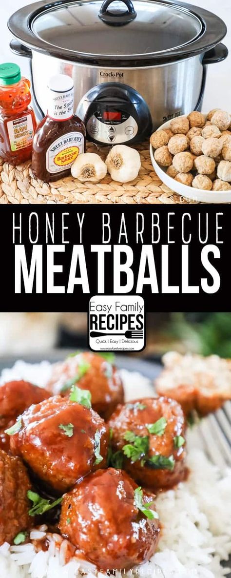 Honey Bbq Meatballs, Barbecue Meatballs, Crockpot Dinners Healthy, Summer Crockpot Recipes, Bbq Meatballs, Crockpot Appetizers, Honey Barbecue, Crockpot Lasagna, Easy Crockpot Dinners